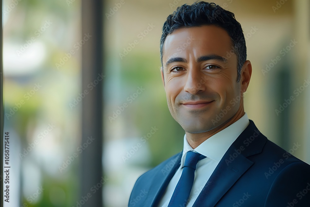 Professional Businessman Headshot - Confident Smile in Blue Suit Professional Businessman Headshot - Confident Smile in Blue Suit