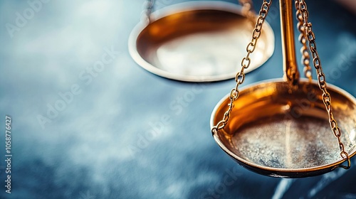 Close-up view of metal weighing scales that symbolize balance with ample copy space, visually representing the concept of balance in various contexts.