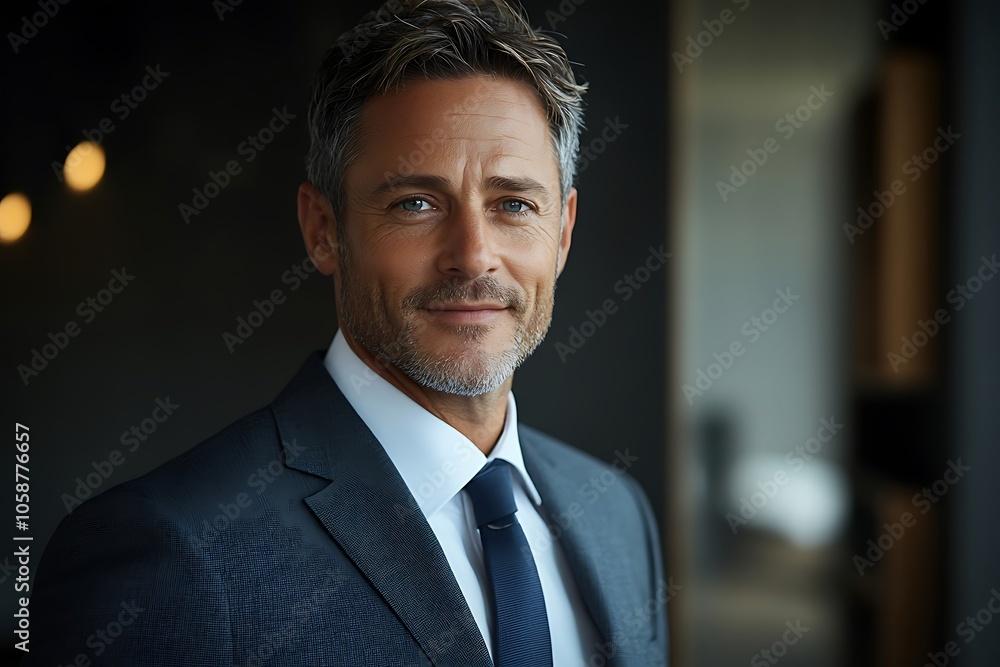 Professional Businessman Portrait with a Tie Knot in an Office Studio Professional Businessman Portrait with a Tie Knot in an Office Studio