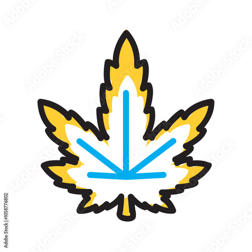 Vector multicolor icon for Cannabis