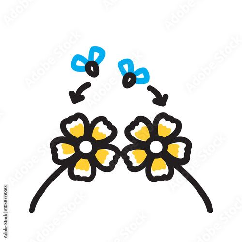Vector multicolor icon for Cross pollination