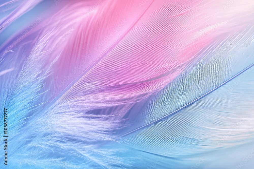 Colorful pastel soft feathers background. 
