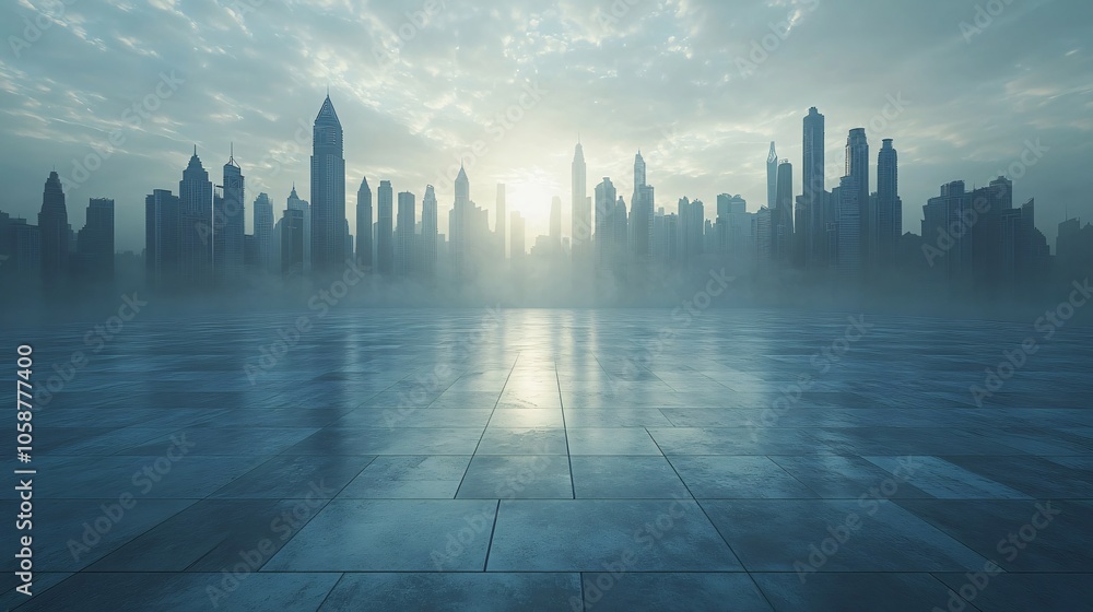 Manhattan, Dubai, Shanghai, and Hong Kong City Centers with Platforms, Roads, Parking Lots, and Brick Pavements for Car Advertisement Background Manhattan, Dubai, Shanghai, and Hong Kong City Centers with Platforms, Roads, Parking Lots, and Brick Pavements for Car Advertisement Background