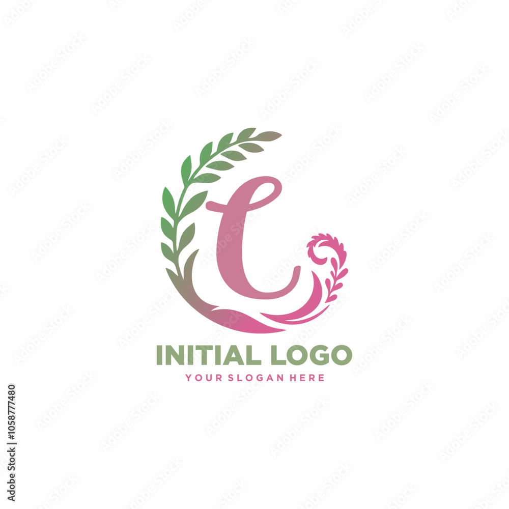 Obraz premium initial logo C
