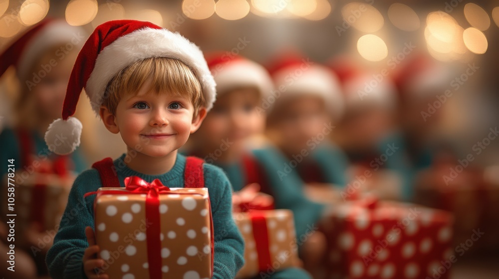 Elves joyfully assemble and wrap colorful gifts, preparing for Santa's magical Christmas night amidst a cozy North Pole workshop atmosphere. Elves joyfully assemble and wrap colorful gifts, preparing for Santa's magical Christmas night amidst a cozy North Pole workshop atmosphere.