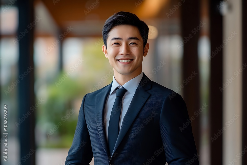 Happy Confident Businessman in Suit and White Shirt Happy Confident Businessman in Suit and White Shirt