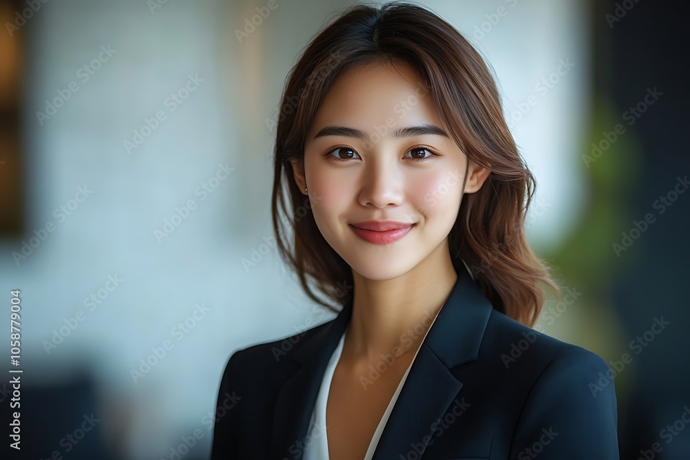 Happy Female Business Leader in Suit with a Confident Smile Happy Female Business Leader in Suit with a Confident Smile