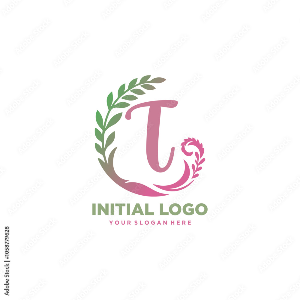 Fototapeta premium initial logo T
