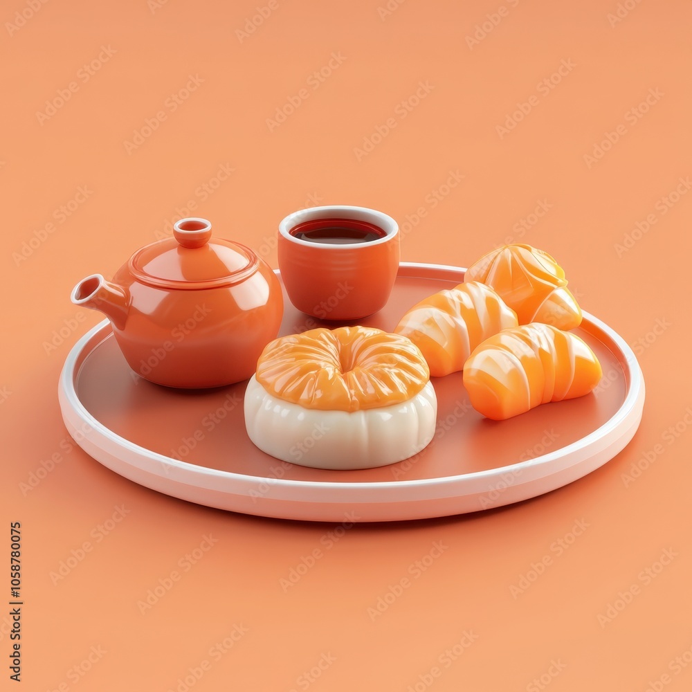 Delightful Orange-Themed Tea Set with Tangerine Delights Delightful Orange-Themed Tea Set with Tangerine Delights