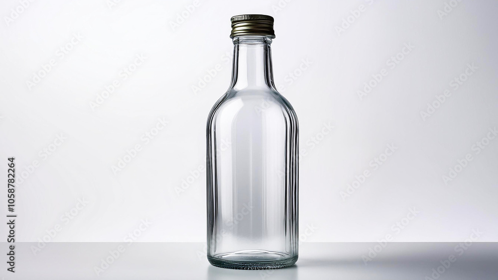 Clear Glass Bottle Isolated on White Background. Clear Glass Bottle Isolated on White Background.