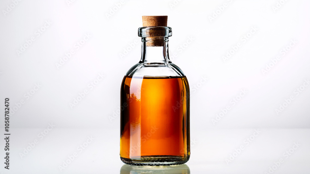 Whiskey Glass Bottle Isolated on White Background. Whiskey Glass Bottle Isolated on White Background.