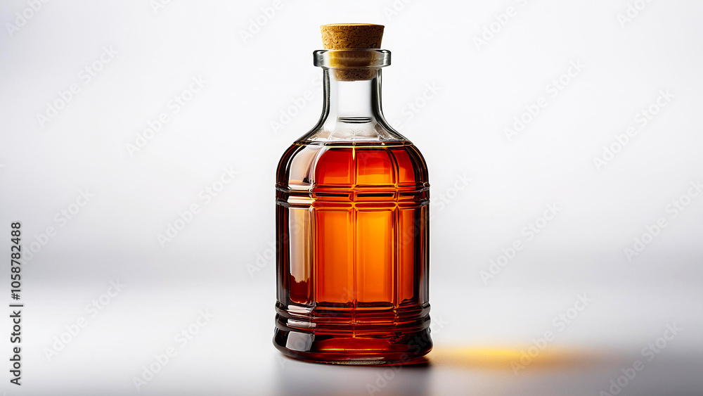 Whiskey Glass Bottle Isolated on White Background. Whiskey Glass Bottle Isolated on White Background.
