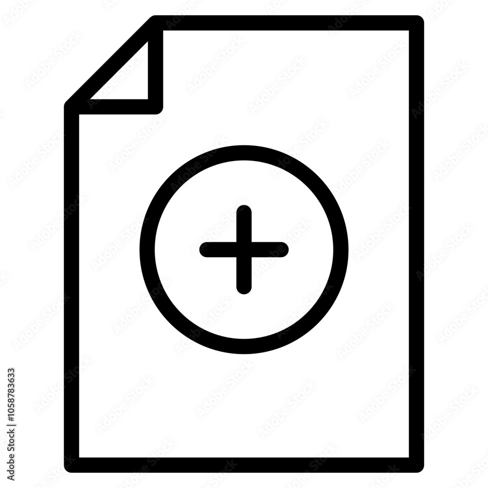 Fototapeta premium add document icon, document with plus icon