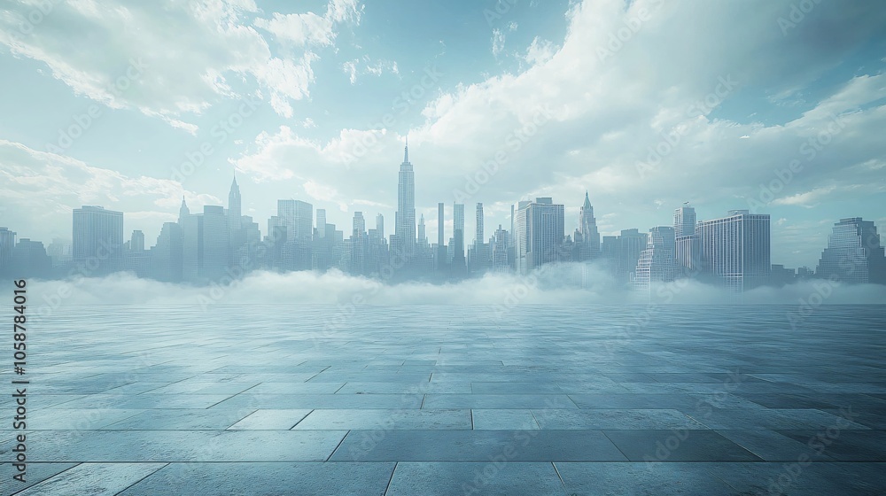 Manhattan, Dubai, Shanghai, and Hong Kong City Centers with Platforms, Roads, Parking Lots, and Brick Pavements for Car Advertisement Background Manhattan, Dubai, Shanghai, and Hong Kong City Centers with Platforms, Roads, Parking Lots, and Brick Pavements for Car Advertisement Background