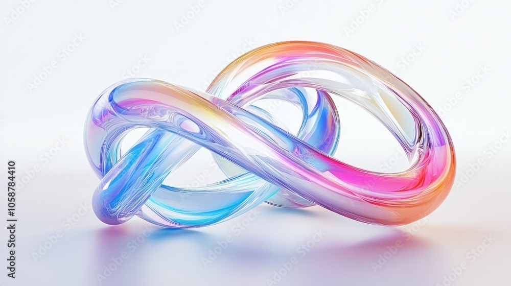 rings intertwined in an infinity shape with soft neon light reflections on a pure white backdrop The rings seem to be defying gravity, rings intertwined in an infinity shape with soft neon light reflections on a pure white backdrop The rings seem to be defying gravity,