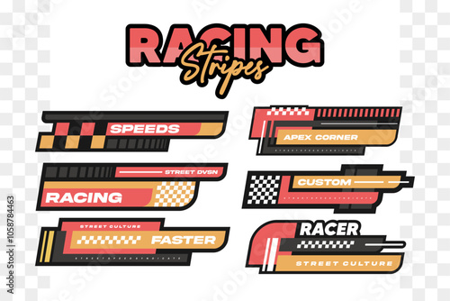 racing esport hud decal and stripe vector template