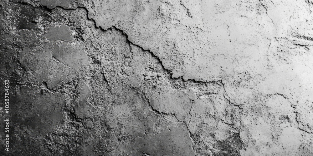 Obraz premium Abstract texture of a grunge styled grey concrete wall, characterized by its rough, uneven surface and varied shades of grey, giving it a distinctly urban feel.