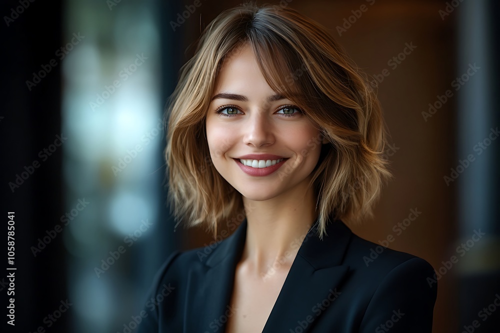 Professional Woman with Green Eyes and Straight Hair in a Headshot Professional Woman with Green Eyes and Straight Hair in a Headshot