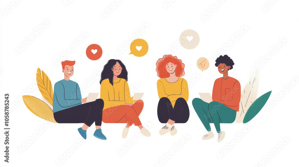 A group of people sitting together and smiling A group of people sitting together and smiling