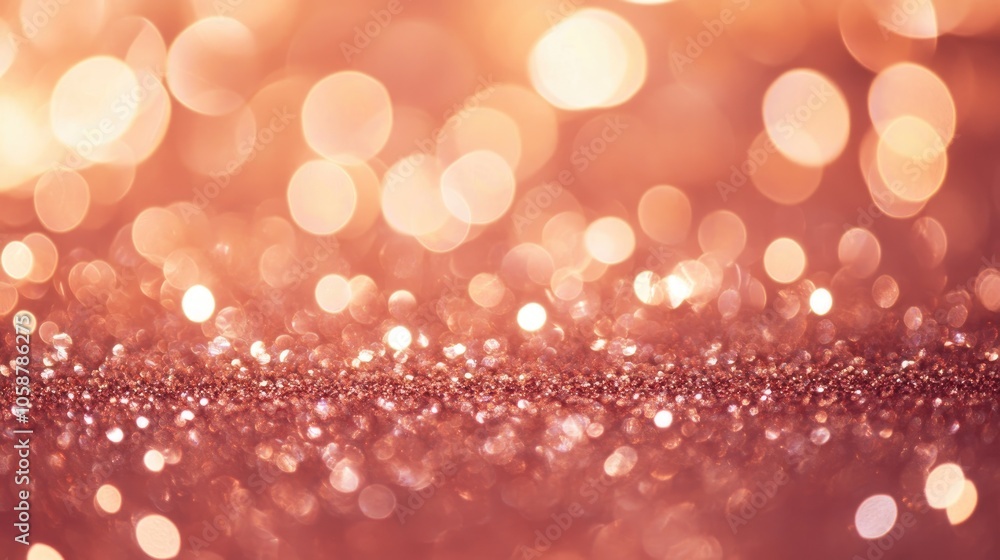 Rose gold glitter blurred abstract holiday lights in the background Rose gold glitter blurred abstract holiday lights in the background