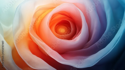 Abstract Rose with a Gradient of Colors