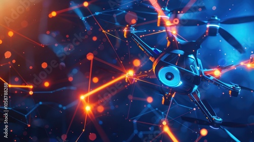 Drone in a Futuristic Digital Network