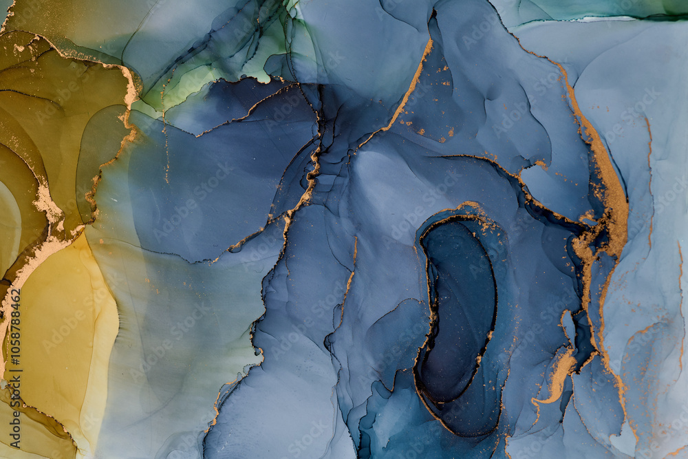 Current of translucent hues intertwine with metallic gold veins, shaping organic luxurious landscape. This fluid art, abstract liquid ink technique, light and shadow dance across free-flowing textures Current of translucent hues intertwine with metallic gold veins, shaping organic luxurious landscape. This fluid art, abstract liquid ink technique, light and shadow dance across free-flowing textures