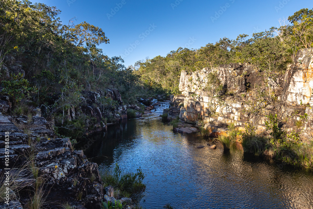 Fototapeta premium paisagem natural na cidade de Alto Paraiso de Goiás, região da Chapada dos Veadeiros, Estado de Goiás, Brasil