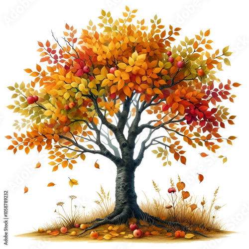 autumn tree with leaves