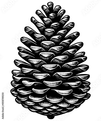 pine cone on black