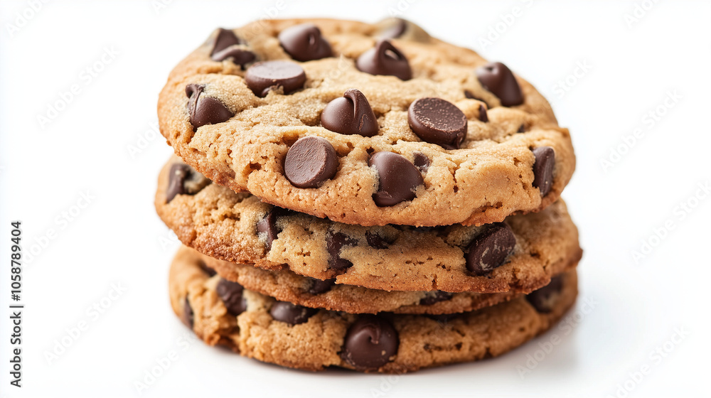 Stack of chocolate cookies isolated on white. Stack of chocolate cookies isolated on white.