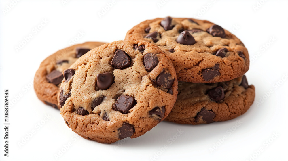 Stack of chocolate cookies isolated on white. Stack of chocolate cookies isolated on white.