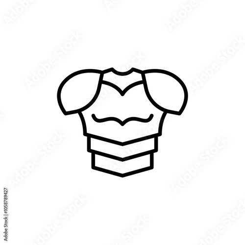 Knight armor outline icons, minimalist vector illustration ,simple transparent graphic element .Isolated on white background