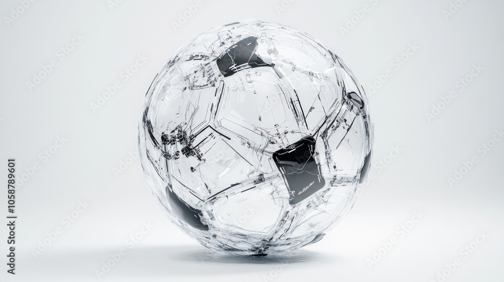 Fototapeta premium A stunning illustration of a soccer ball emitting a powerful sparkle.