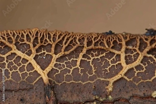 Intricate Network of Fungal Growth in Forest Displaying Natural Patterns