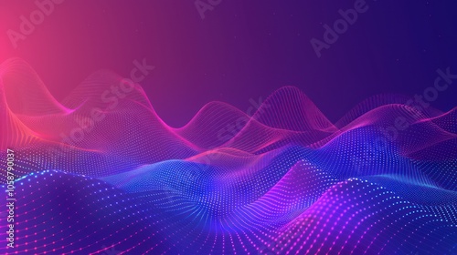 Abstract Purple and Blue Digital Landscape