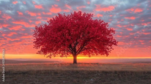 Solitary Tree at Sunset