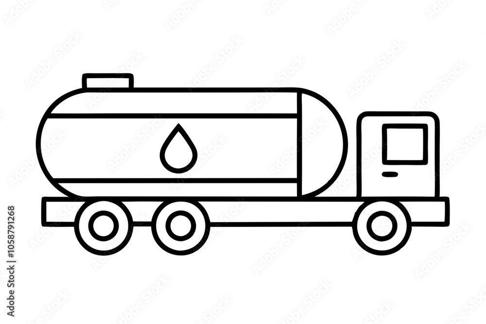 Tanker truck line icon. Vector illustration Tanker truck line icon. Vector illustration