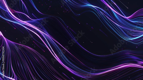 Abstract Blue and Purple Glowing Lines
