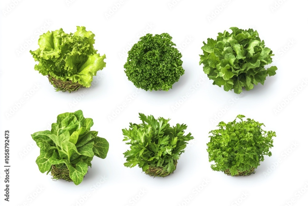 Fresh head of lettuce on a white background, ideal for food or recipe photography Fresh head of lettuce on a white background, ideal for food or recipe photography