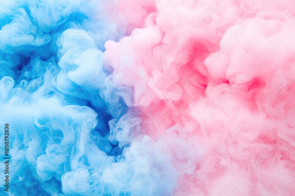 Close-up view of a cloud of pink and blue smoke Close-up view of a cloud of pink and blue smoke