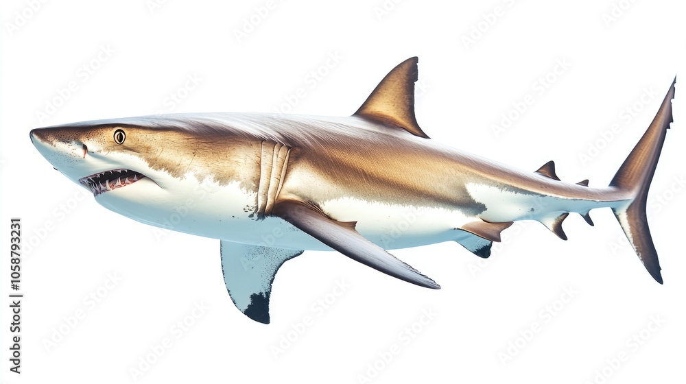 Fototapeta premium Stunning shark image expertly cut out and isolated on a clean white background