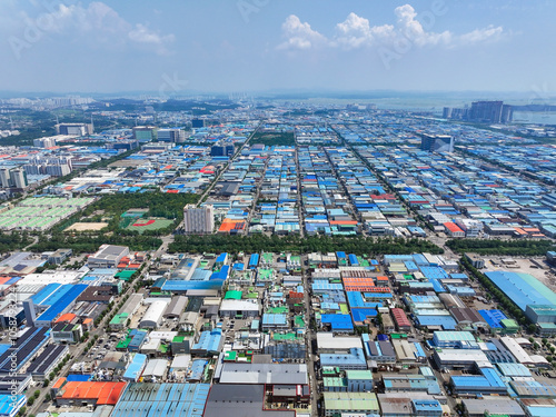 경기도 시흥시 시화공단의 전경 photo