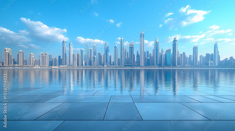Urban Center in Manhattan and Dubai Featuring Pathways, Parking, and Road for Automotive Advertising Urban Center in Manhattan and Dubai Featuring Pathways, Parking, and Road for Automotive Advertising