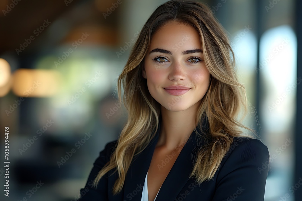 Professional Woman in Blazer with Wavy Blonde Hair Headshot