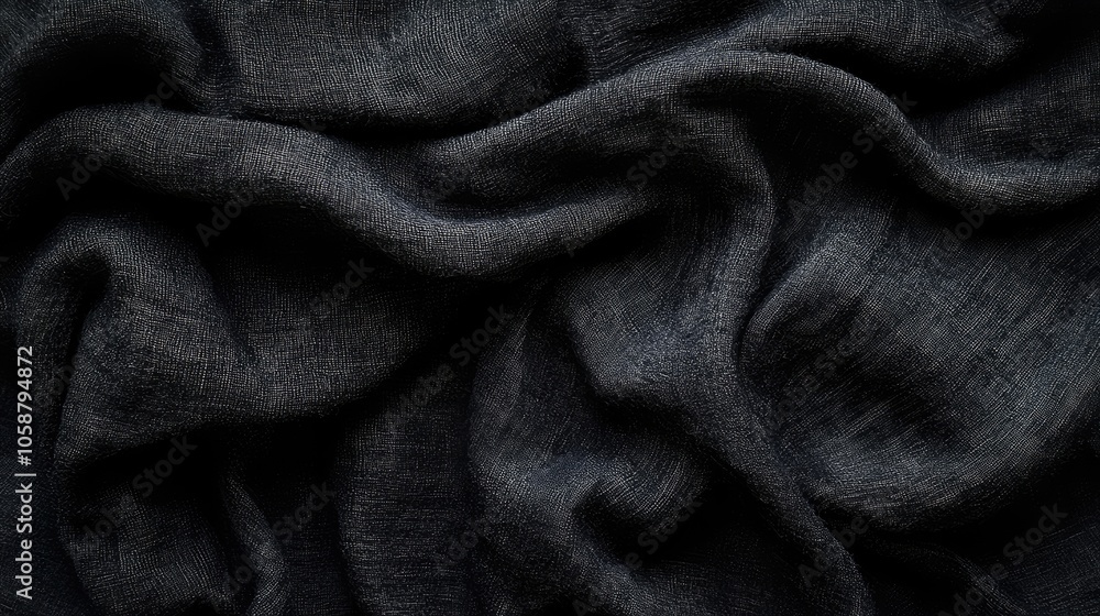 Black cloth texture with intricate folds and highlights creates a captivating visual. The black cloth texture offers depth and richness, perfect for various design applications, with ample copy space. Black cloth texture with intricate folds and highlights creates a captivating visual. The black cloth texture offers depth and richness, perfect for various design applications, with ample copy space.
