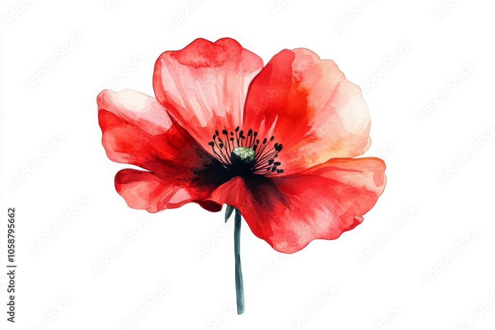 A stunning red poppy flower in full bloom, showcasing delicate petals and a captivating design perfect for nature lovers and art enthusiasts. A stunning red poppy flower in full bloom, showcasing delicate petals and a captivating design perfect for nature lovers and art enthusiasts.