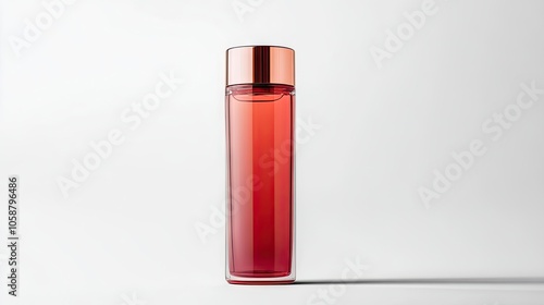 Cosmetic product bottle displayed on a white background, emphasizing the sleek design and elegance of the cosmetic product bottle, perfect for branding or marketing use.