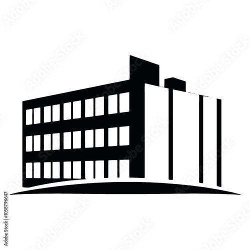 a building logo vector silhouette, a modern shape building logo concept