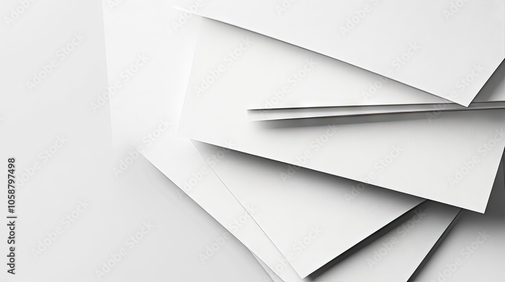 Bulk white paper sheets arranged in a stack on a transparent background, highlighting the clean and versatile nature of the bulk white paper. Ample space for design applications. Bulk white paper sheets arranged in a stack on a transparent background, highlighting the clean and versatile nature of the bulk white paper. Ample space for design applications.